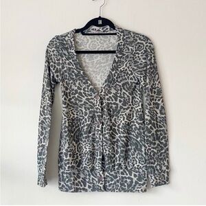 Urban Outfitters cardigan, leopard print, gray, size Small